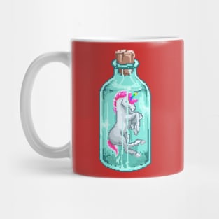 Mini unicorn in bottle glass pixel Mug